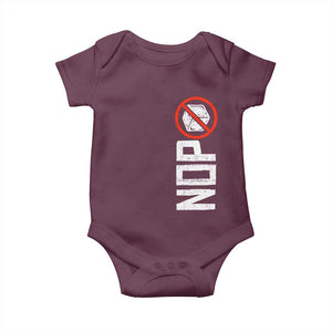 No ICE Protest Baby Onesie Nope Sign Vertical TS10 Maroon Print Your Wear