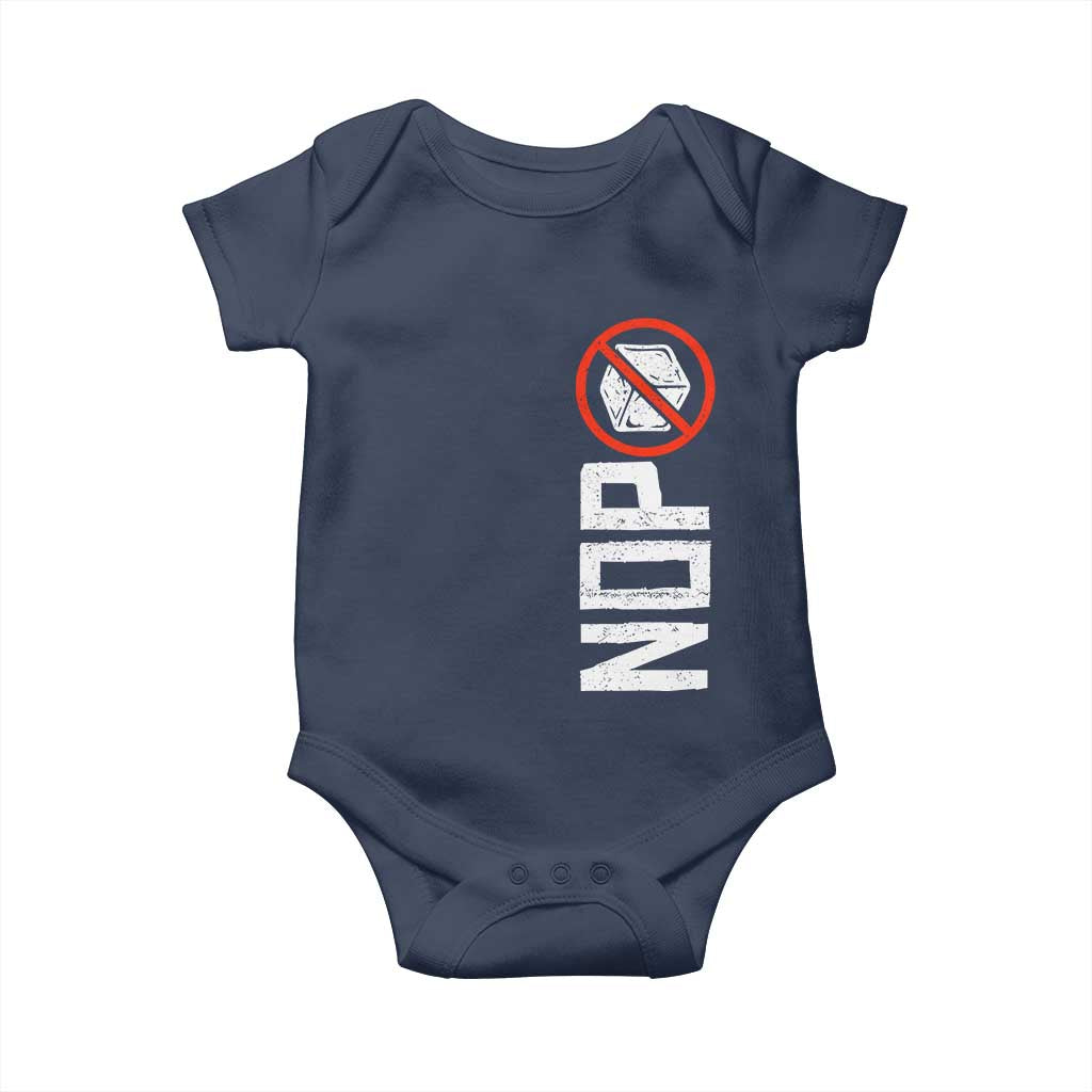 No ICE Protest Baby Onesie Nope Sign Vertical TS10 Navy Print Your Wear