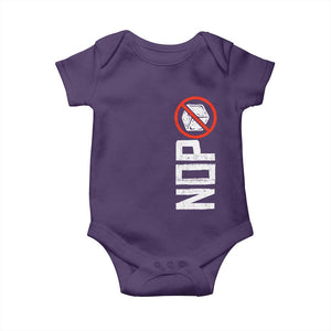 No ICE Protest Baby Onesie Nope Sign Vertical TS10 Purple Print Your Wear