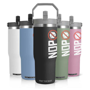 No ICE Protest Flip Straw Tumbler Nope Sign Vertical TS10 Print Your Wear