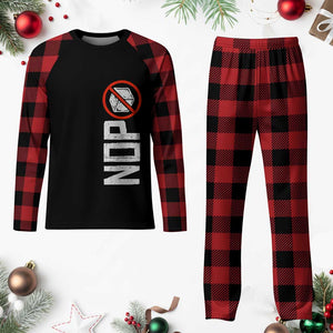 No ICE Protest Plaid Pajama Set Nope Sign Vertical TS10 Buffalo Plaid Print Your Wear