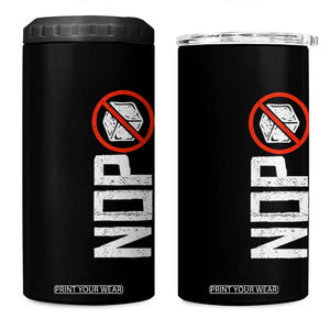 No ICE Protest 4 in 1 Can Cooler Tumbler Nope Sign Vertical TS10 One Size: 16 oz Black Print Your Wear