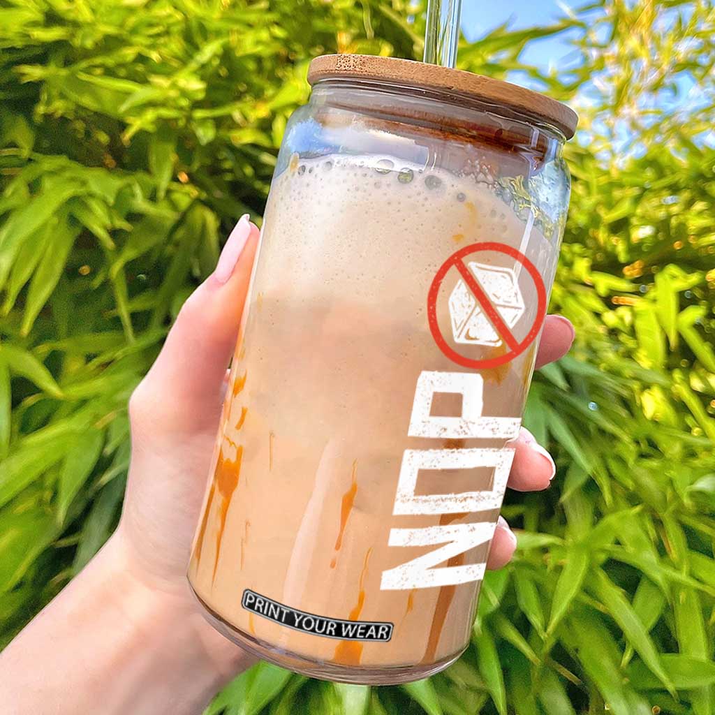 No ICE Protest Glass Can Nope Sign Vertical TS10 Black Print Your Wear