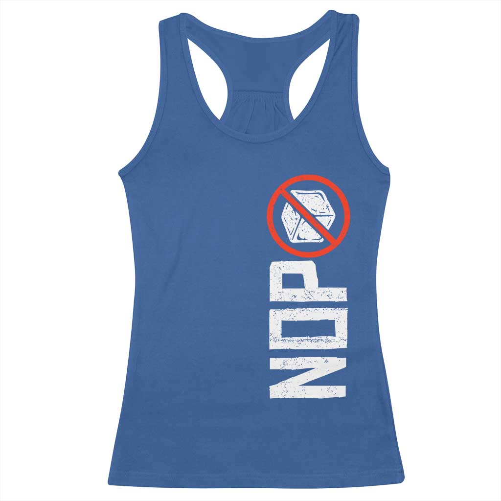 No ICE Protest Racerback Tank Top Nope Sign Vertical TS10 Royal Blue Print Your Wear