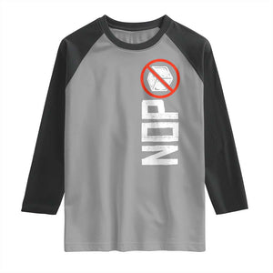 No ICE Protest Raglan Shirt Nope Sign Vertical TS10 Sport Gray Black Print Your Wear