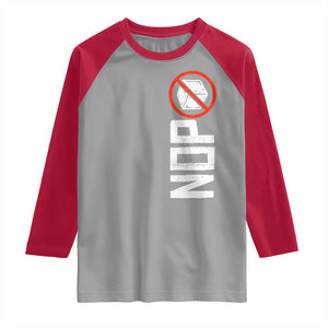 No ICE Protest Raglan Shirt Nope Sign Vertical TS10 Sport Gray Red Print Your Wear
