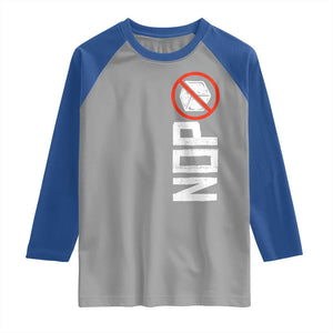 No ICE Protest Raglan Shirt Nope Sign Vertical TS10 Sport Gray Royal Print Your Wear