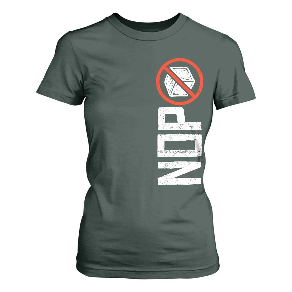 No ICE Protest T Shirt For Women Nope Sign Vertical TS10 Dark Forest Green Print Your Wear