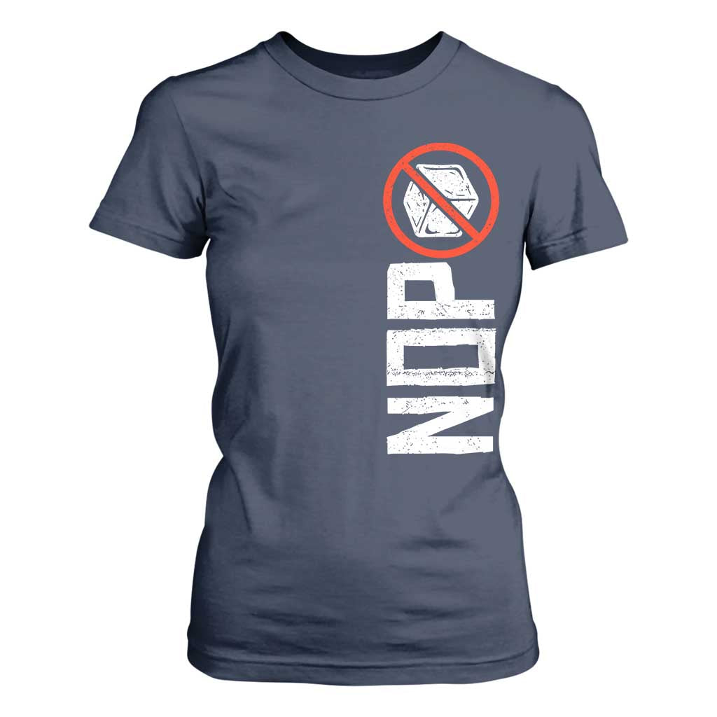 No ICE Protest T Shirt For Women Nope Sign Vertical TS10 Navy Print Your Wear
