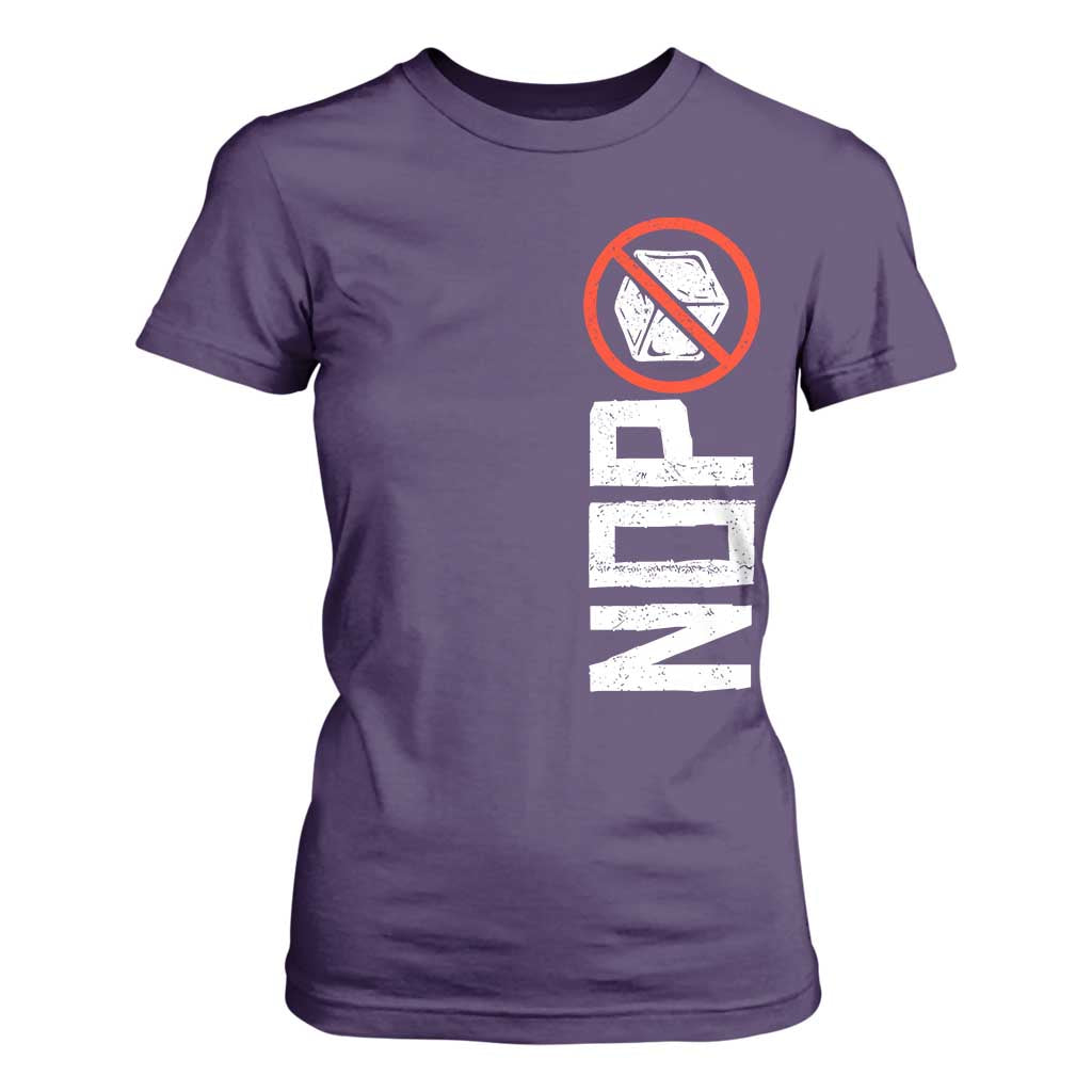 No ICE Protest T Shirt For Women Nope Sign Vertical TS10 Purple Print Your Wear