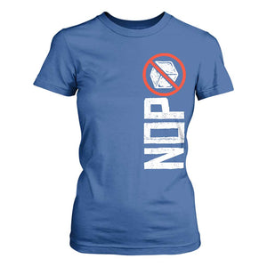 No ICE Protest T Shirt For Women Nope Sign Vertical TS10 Royal Blue Print Your Wear