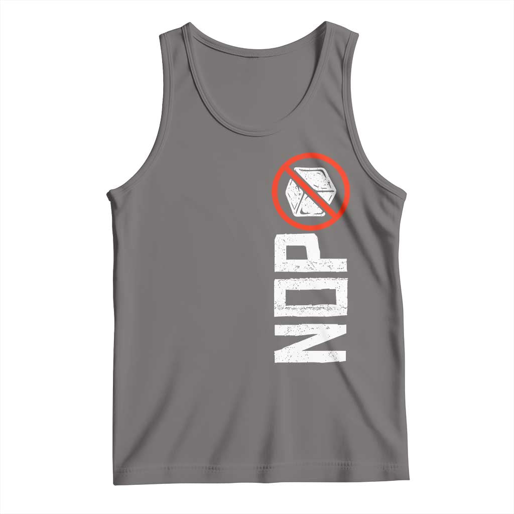 No ICE Protest Tank Top Nope Sign Vertical TS10 Deep Heather Print Your Wear