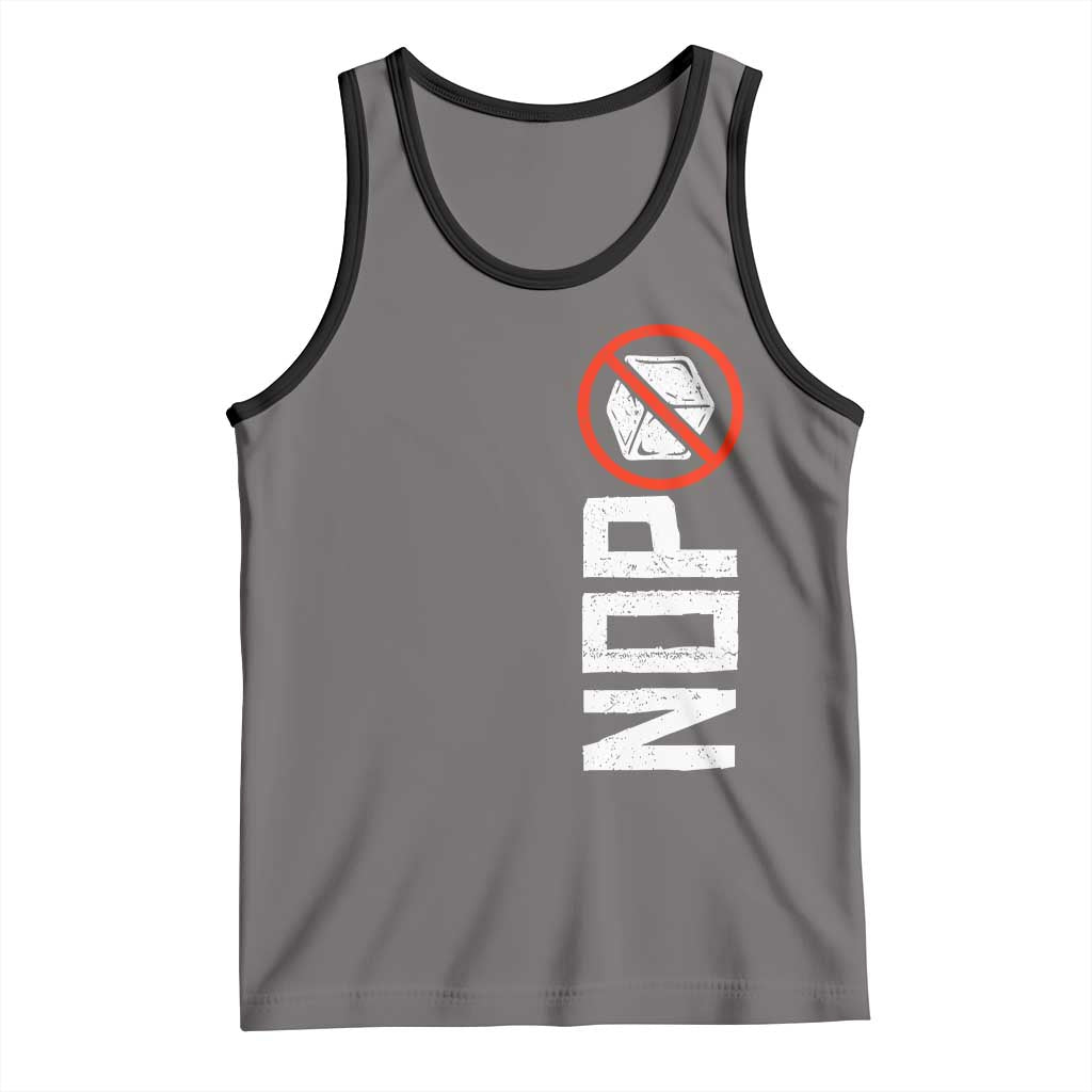 No ICE Protest Tank Top Nope Sign Vertical TS10 Deep Heather Black Print Your Wear