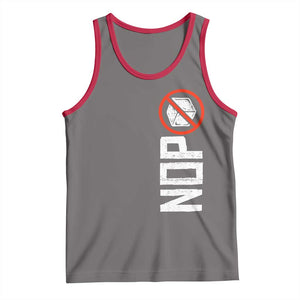 No ICE Protest Tank Top Nope Sign Vertical TS10 Deep Heather Red Print Your Wear