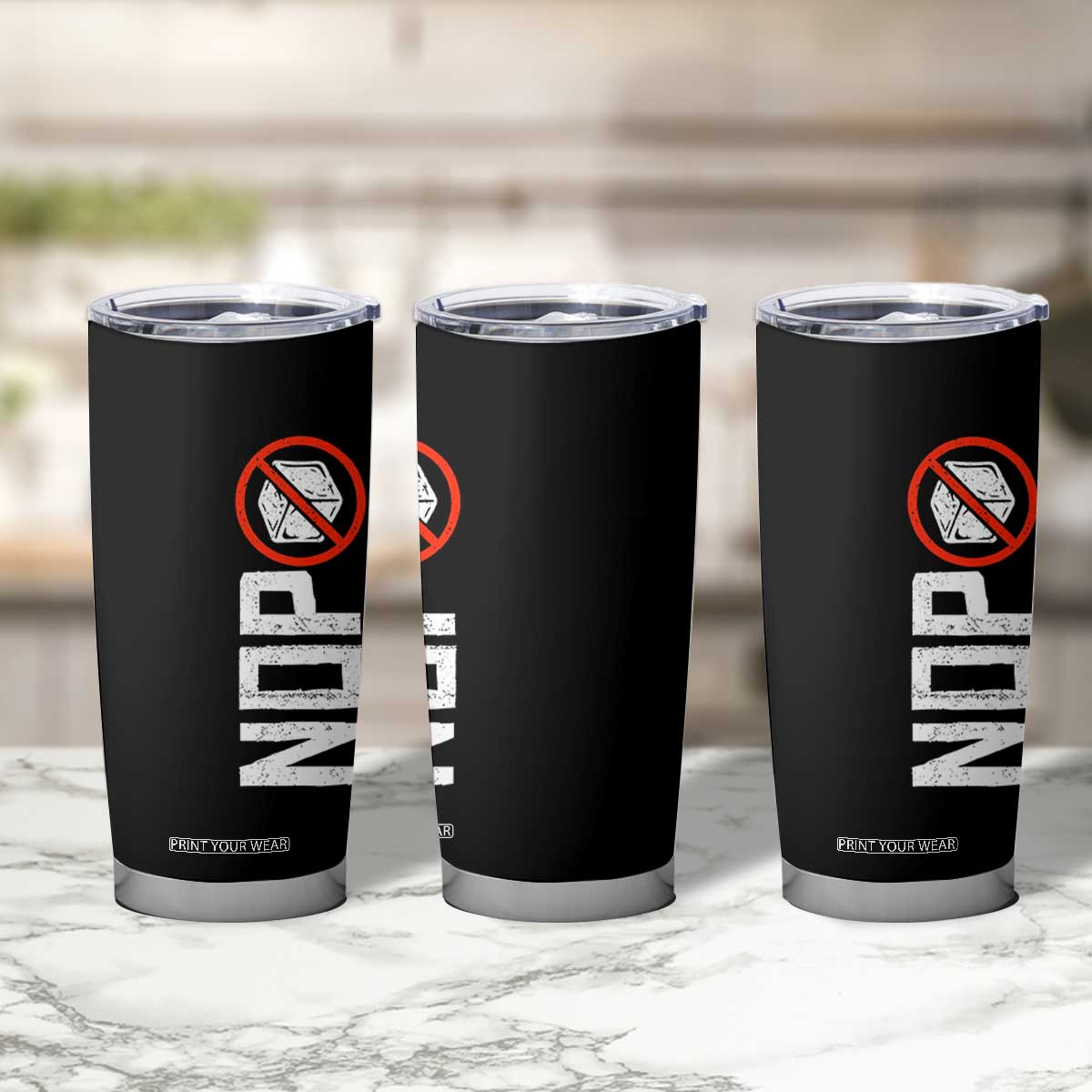 No ICE Protest Tumbler Cup Nope Sign Vertical TS10 Print Your Wear