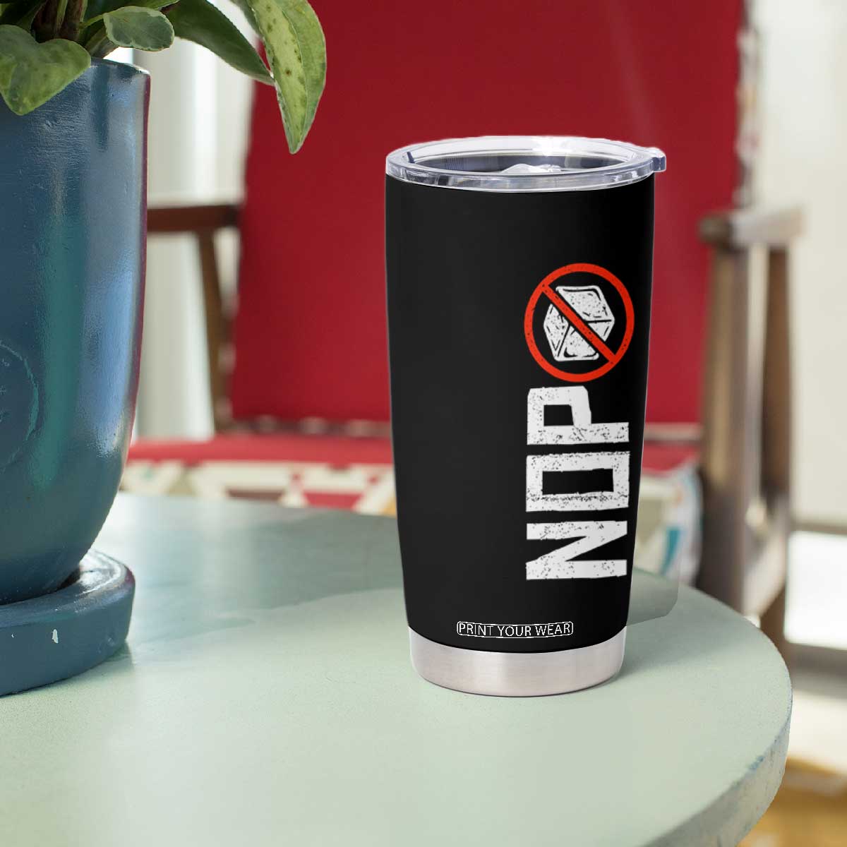 No ICE Protest Tumbler Cup Nope Sign Vertical TS10 Print Your Wear