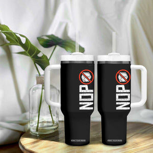 No ICE Protest Tumbler With Handle Nope Sign Vertical TS10 Print Your Wear