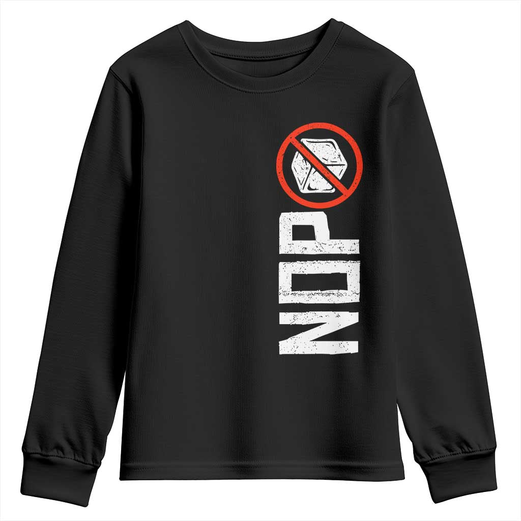 No ICE Protest Youth Sweatshirt Nope Sign Vertical TS10 Black Print Your Wear