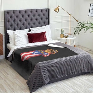 Funny Coqui Frog Puerto Rico Flag Throw Blanket Puerto Rican Taino Buricua Borinquen TS10 Print Your Wear