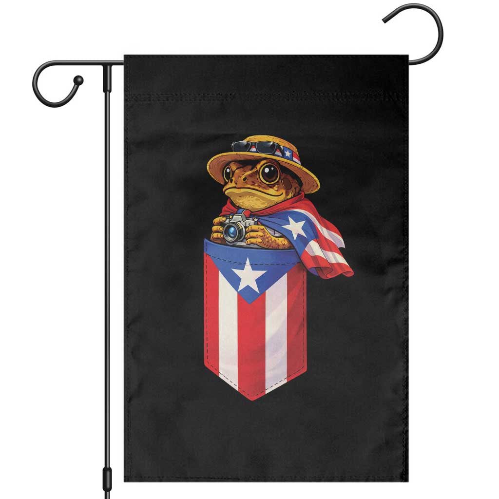 Funny Coqui Frog Puerto Rico Flag Garden Flag Puerto Rican Taino Buricua Borinquen TS10 Black Print Your Wear