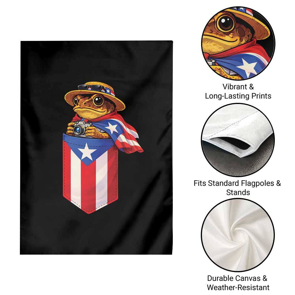 Funny Coqui Frog Puerto Rico Flag Garden Flag Puerto Rican Taino Buricua Borinquen TS10 Print Your Wear
