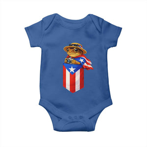 Funny Coqui Frog Puerto Rico Flag Baby Onesie Puerto Rican Taino Buricua Borinquen TS10 Royal Blue Print Your Wear