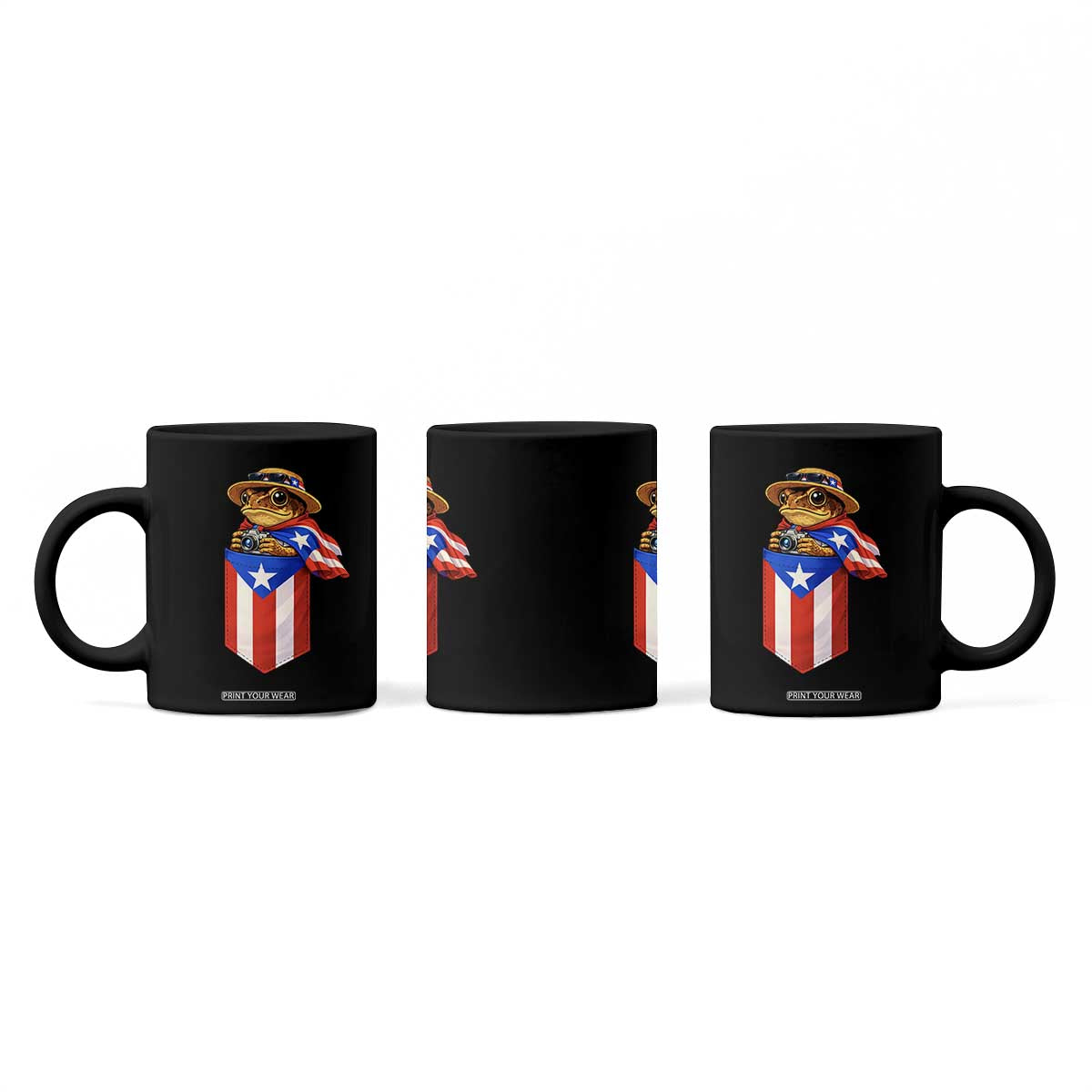 Funny Coqui Frog Puerto Rico Flag Coffee Mug Puerto Rican Taino Buricua Borinquen TS10 Print Your Wear