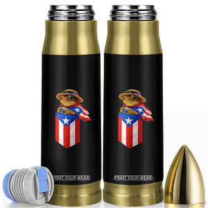 Funny Coqui Frog Puerto Rico Flag Bullet Tumbler Puerto Rican Taino Buricua Borinquen TS10 Black Print Your Wear