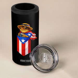 Funny Coqui Frog Puerto Rico Flag 4 in 1 Can Cooler Tumbler Puerto Rican Taino Buricua Borinquen TS10 Print Your Wear
