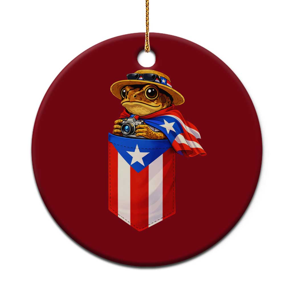 Funny Coqui Frog Puerto Rico Flag Ceramic Ornament Puerto Rican Taino Buricua Borinquen TS10 1pc Red Print Your Wear