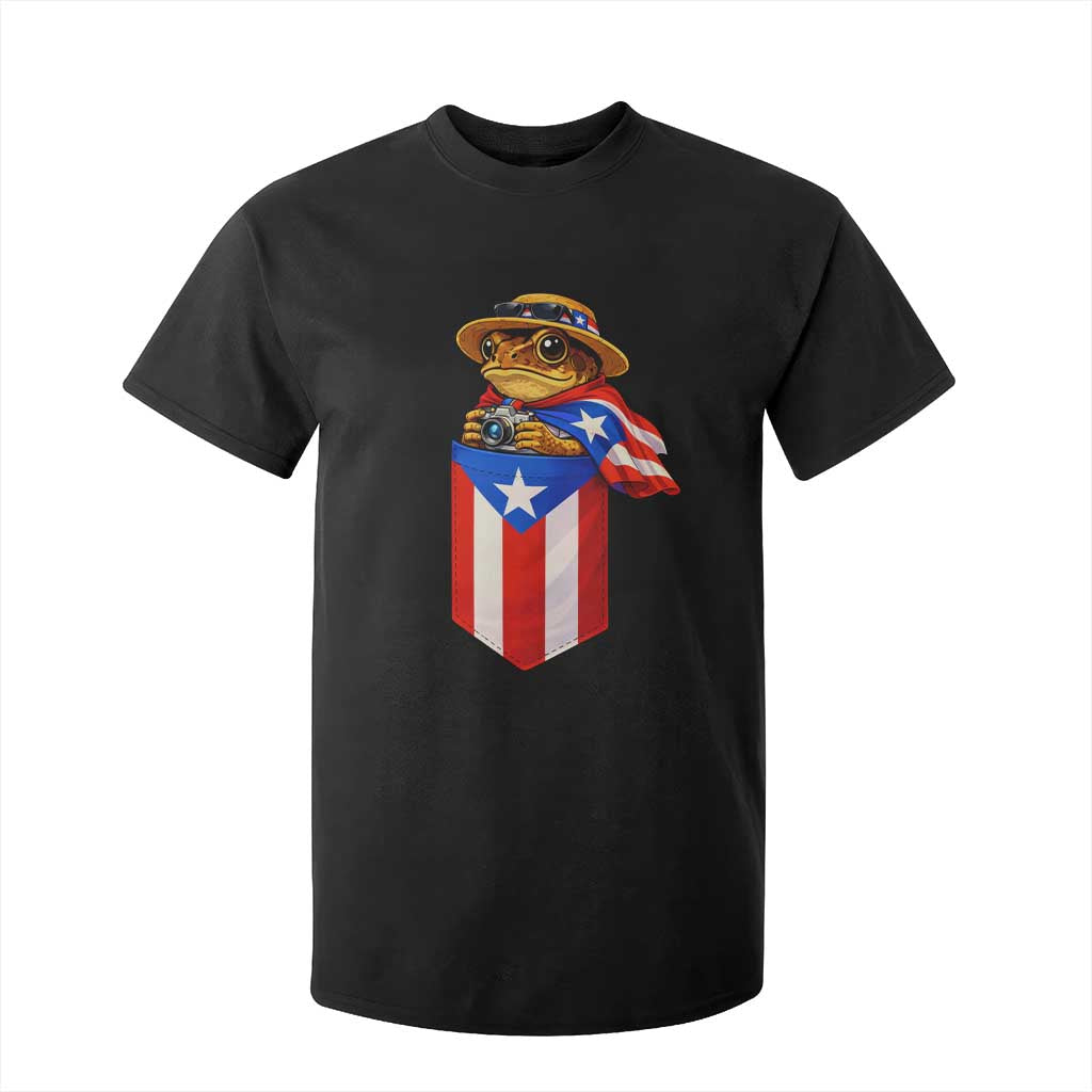 Funny Coqui Frog Puerto Rico Flag T Shirt For Kid Puerto Rican Taino Buricua Borinquen TS10 Black Print Your Wear