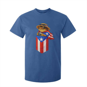 Funny Coqui Frog Puerto Rico Flag T Shirt For Kid Puerto Rican Taino Buricua Borinquen TS10 Royal Blue Print Your Wear