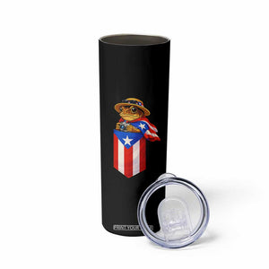 Funny Coqui Frog Puerto Rico Flag Skinny Tumbler Puerto Rican Taino Buricua Borinquen TS10 Print Your Wear