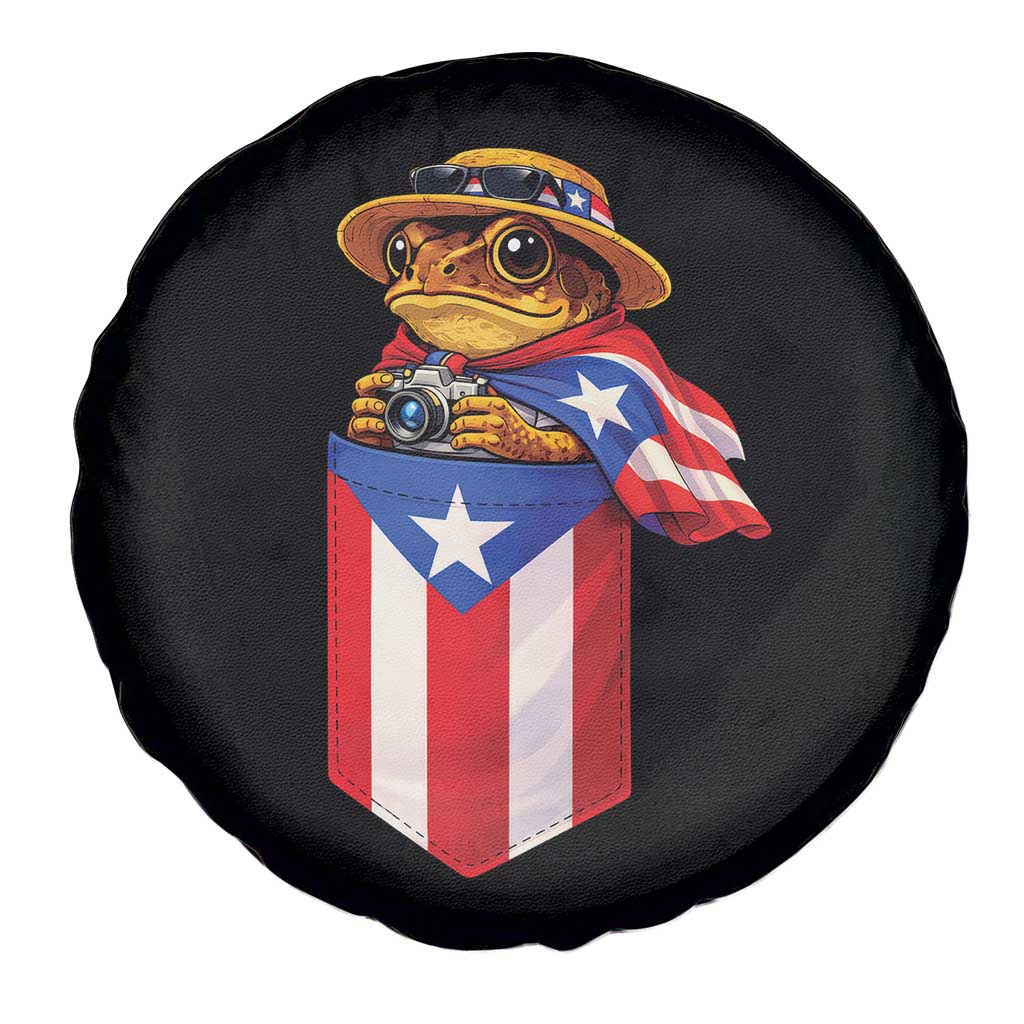 Funny Coqui Frog Puerto Rico Flag Spare Tire Cover Puerto Rican Taino Buricua Borinquen TS10 Print Your Wear
