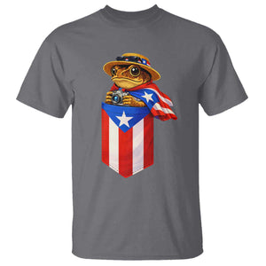 Funny Coqui Frog Puerto Rico Flag T Shirt Puerto Rican Taino Buricua Borinquen TS10 Charcoal Print Your Wear
