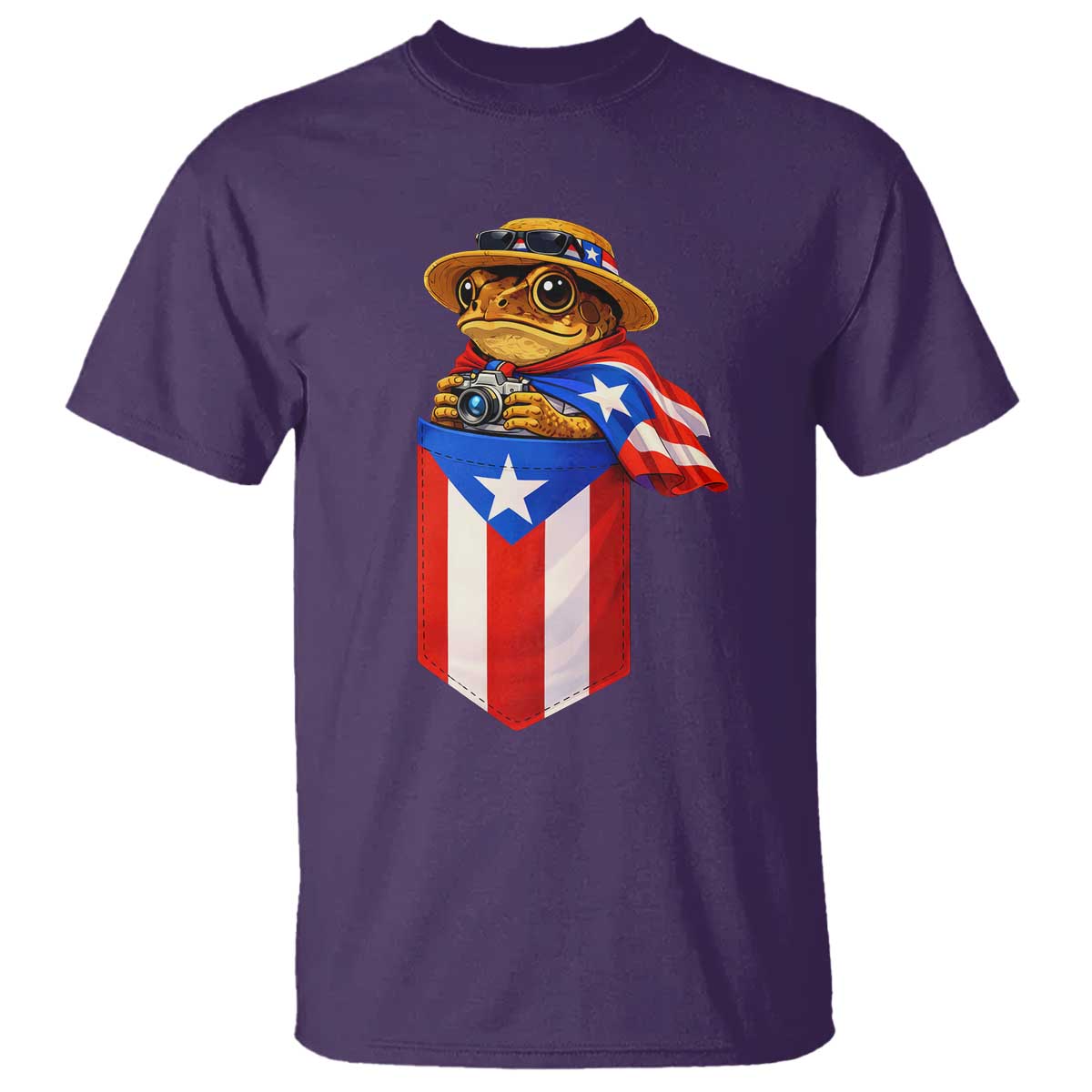 Funny Coqui Frog Puerto Rico Flag T Shirt Puerto Rican Taino Buricua Borinquen TS10 Purple Print Your Wear