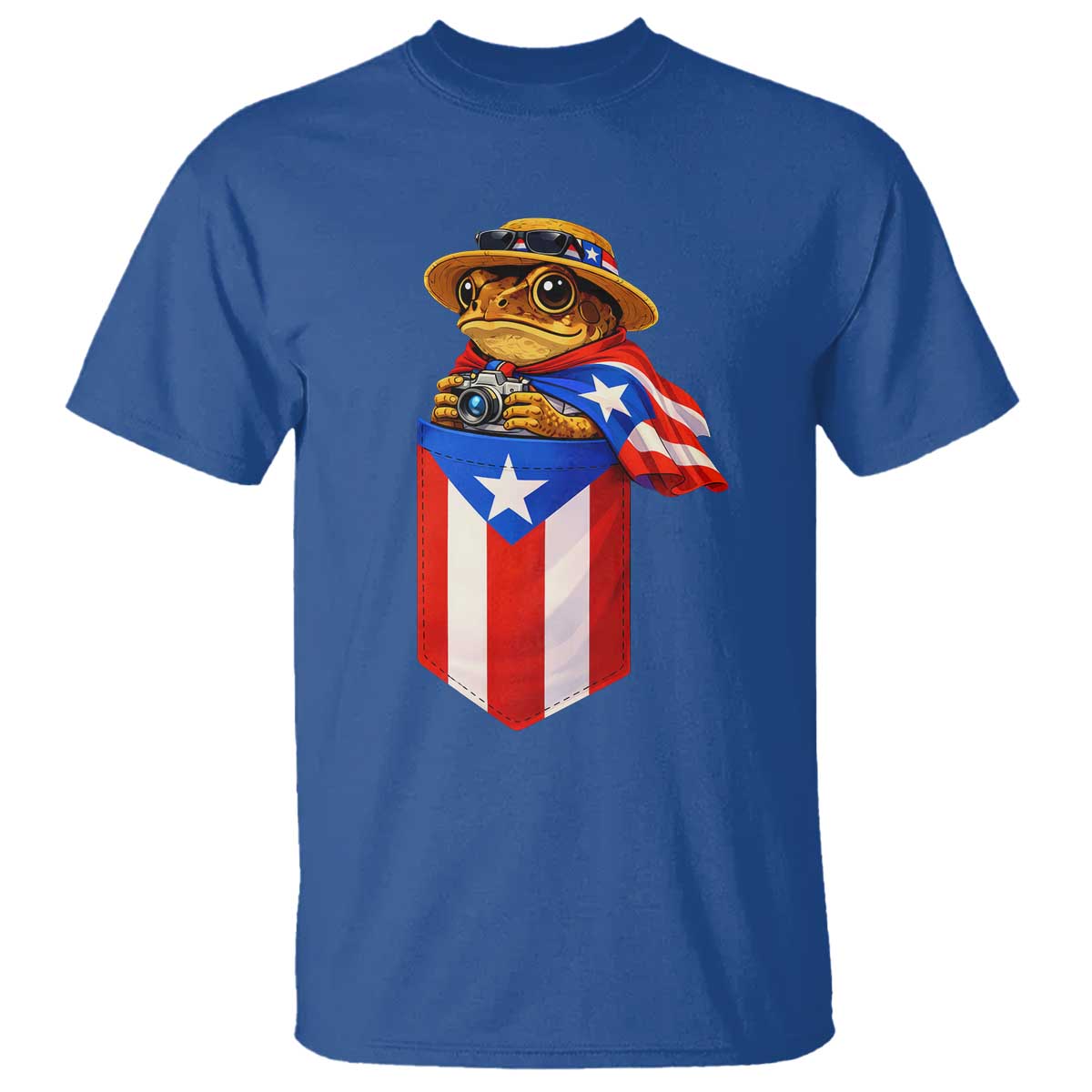Funny Coqui Frog Puerto Rico Flag T Shirt Puerto Rican Taino Buricua Borinquen TS10 Royal Blue Print Your Wear