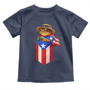 Funny Coqui Frog Puerto Rico Flag Toddler T Shirt Puerto Rican Taino Buricua Borinquen TS10 Navy Print Your Wear