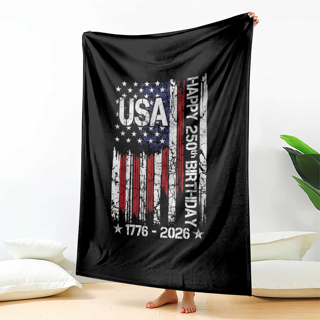 250 Years America Anniversary Flag Throw Blanket 4th of July Patriotic Independence Day TS10 Print Your Wear