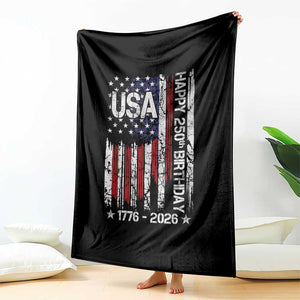 250 Years America Anniversary Flag Throw Blanket 4th of July Patriotic Independence Day TS10 Print Your Wear