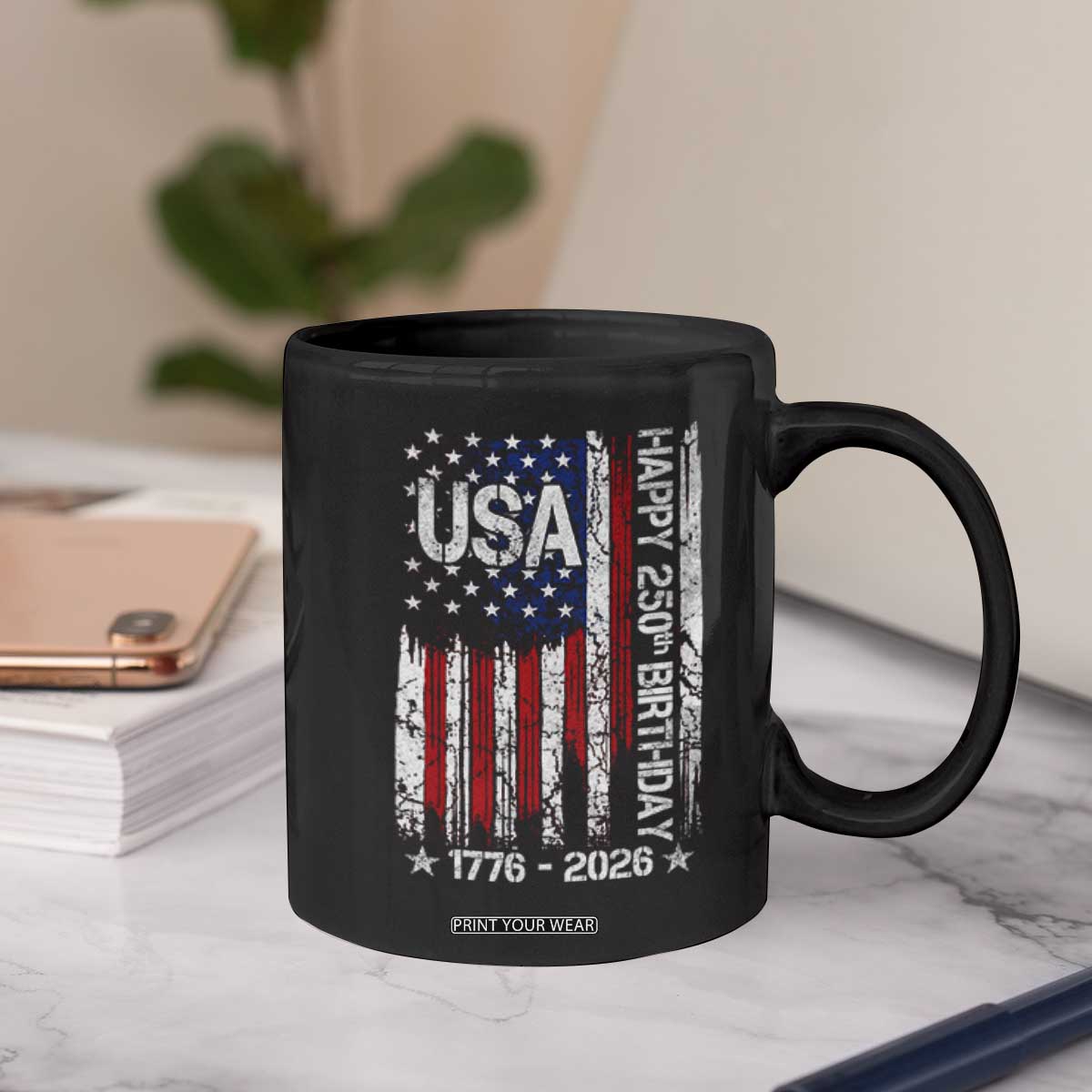 250 Years America Anniversary Flag Coffee Mug 4th of July Patriotic Independence Day TS10 Print Your Wear