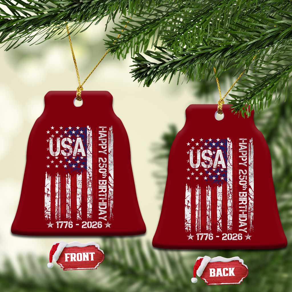 250 Years America Anniversary Flag Ceramic Ornament 4th of July Patriotic Independence Day TS10 Print Your Wear