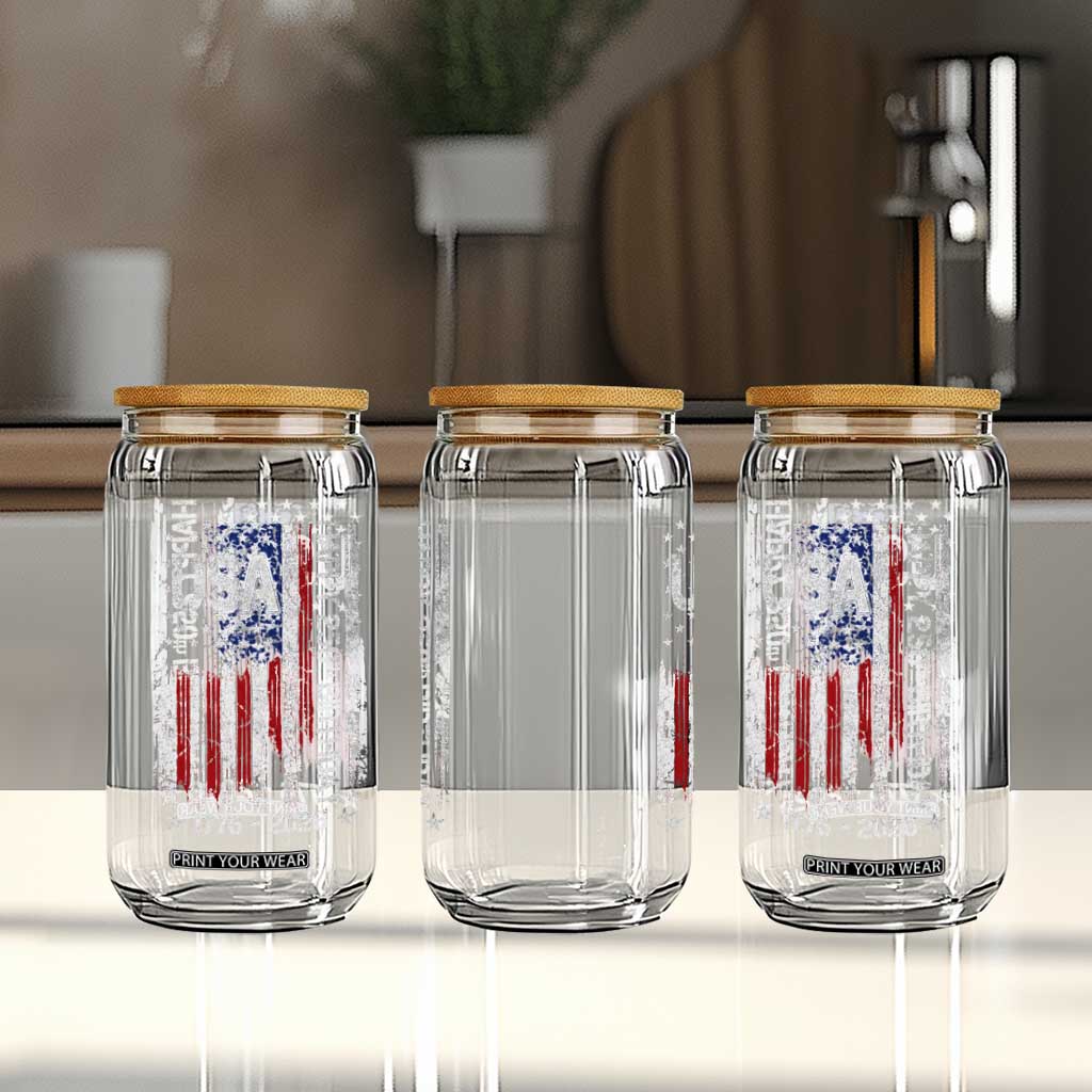 250 Years America Anniversary Flag Glass Can 4th of July Patriotic Independence Day TS10 Print Your Wear