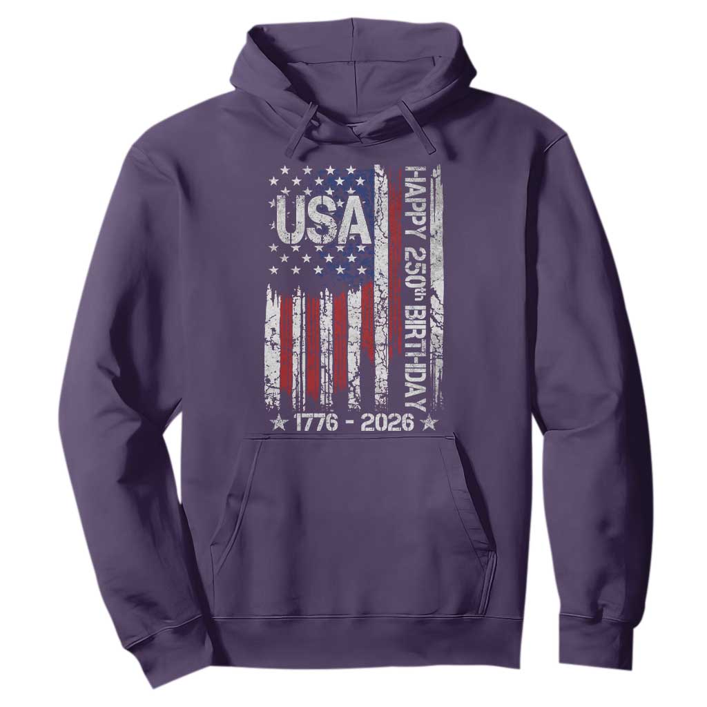 250 Years America Anniversary Flag Hoodie 4th of July Patriotic Independence Day TS10 Purple Print Your Wear