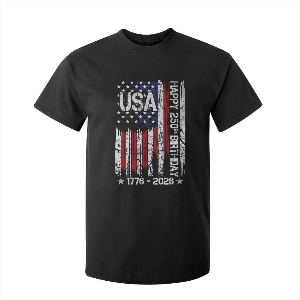 250 Years America Anniversary Flag T Shirt For Kid 4th of July Patriotic Independence Day TS10 Black Print Your Wear