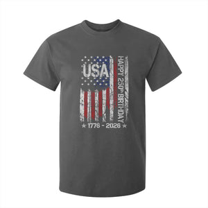 250 Years America Anniversary Flag T Shirt For Kid 4th of July Patriotic Independence Day TS10 Dark Heather Print Your Wear