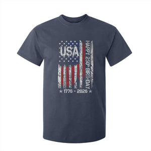 250 Years America Anniversary Flag T Shirt For Kid 4th of July Patriotic Independence Day TS10 Navy Print Your Wear