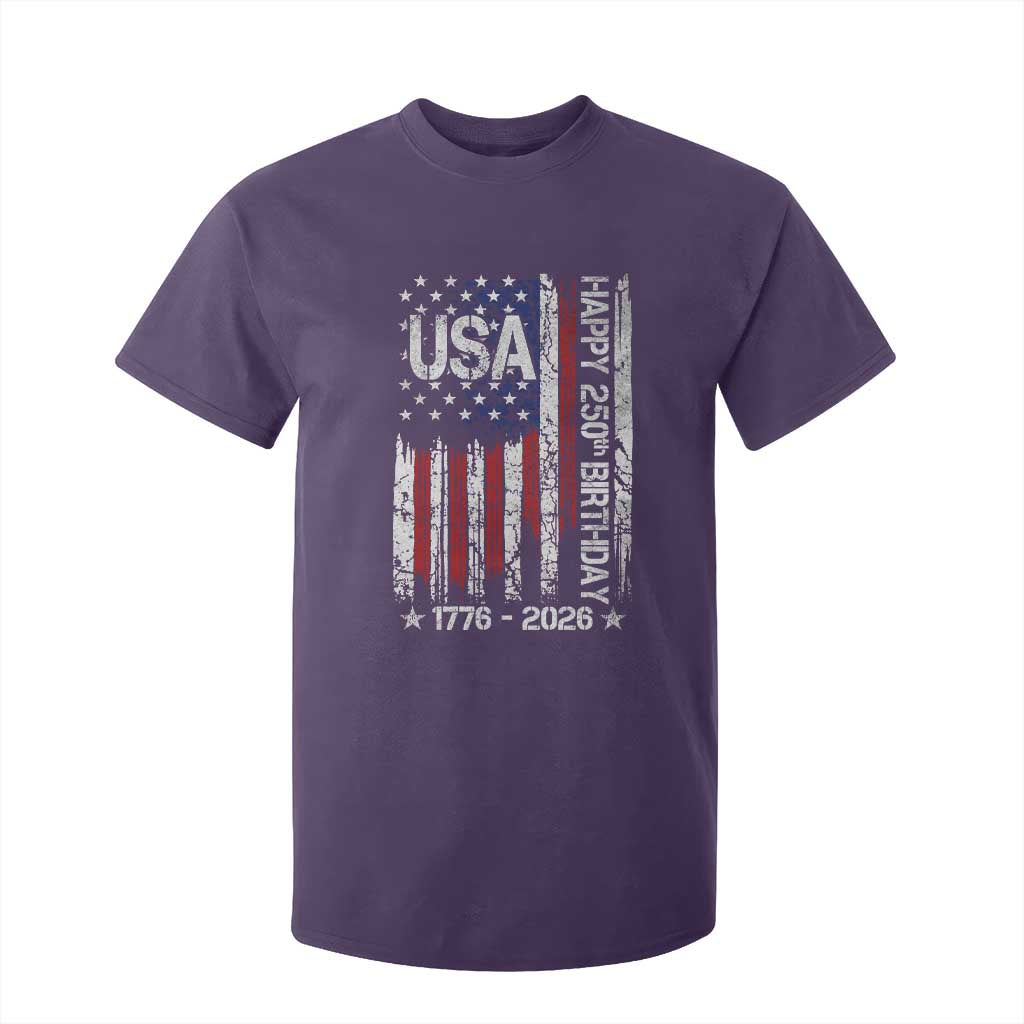250 Years America Anniversary Flag T Shirt For Kid 4th of July Patriotic Independence Day TS10 Purple Print Your Wear