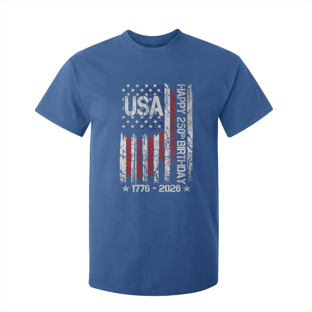 250 Years America Anniversary Flag T Shirt For Kid 4th of July Patriotic Independence Day TS10 Royal Blue Print Your Wear
