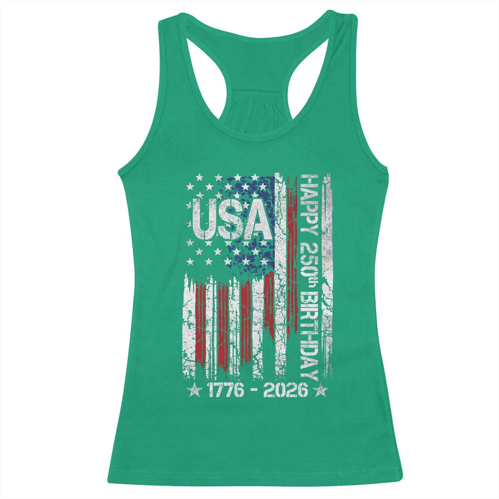 250 Years America Anniversary Flag Racerback Tank Top 4th of July Patriotic Independence Day TS10 Irish Green Print Your Wear